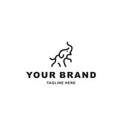 elephant illustration logo with black outline