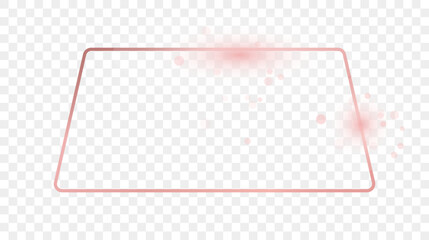 Rose gold glowing rounded trapezoid shape frame