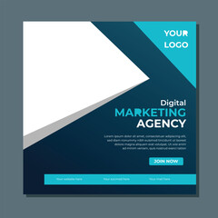 Digital business marketing banner for social media post template