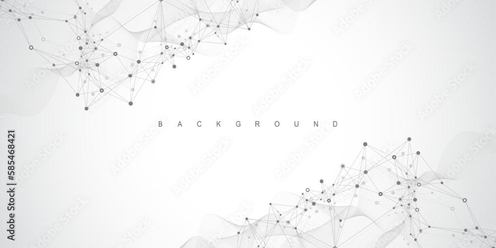 Poster Global network connection concept. Social network communication in the global business concept. Big data visualization. Internet technology. Vector illustration.