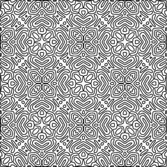 Stylish texture with figures from lines.Abstract geometric black and white pattern for web page, textures, card, poster, fabric, textile. Monochrome graphic repeating design. 