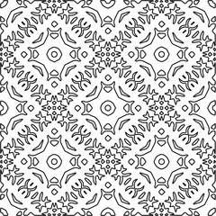 Stylish texture with figures from lines.Abstract geometric black and white pattern for web page, textures, card, poster, fabric, textile. Monochrome graphic repeating design. 