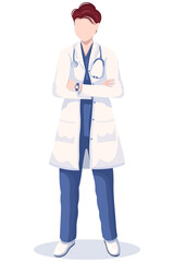 The man doctor in white uniform. 
