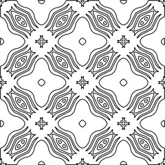 Stylish texture with figures from lines.Abstract geometric black and white pattern for web page, textures, card, poster, fabric, textile. Monochrome graphic repeating design. 