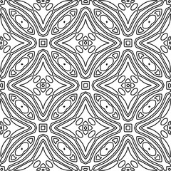 Stylish texture with figures from lines.Abstract geometric black and white pattern for web page, textures, card, poster, fabric, textile. Monochrome graphic repeating design. 