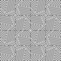 Stylish texture with figures from lines.Abstract geometric black and white pattern for web page, textures, card, poster, fabric, textile. Monochrome graphic repeating design. 