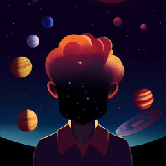 Fototapeta premium Weltraum Avatar im Comic Stil 1, Comic Look Space Guy
