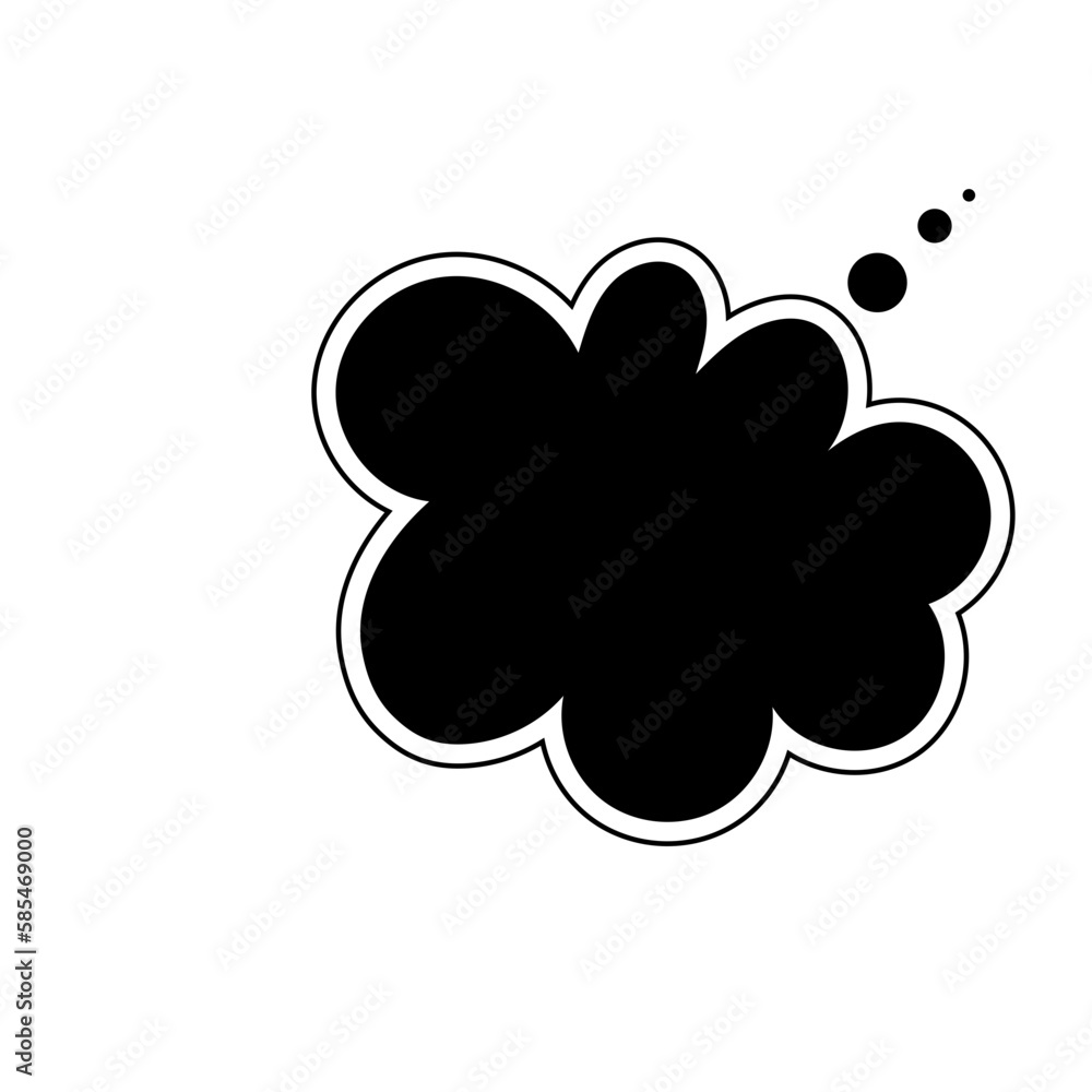 Sticker Thought bubble thinking cloud line art vector icon