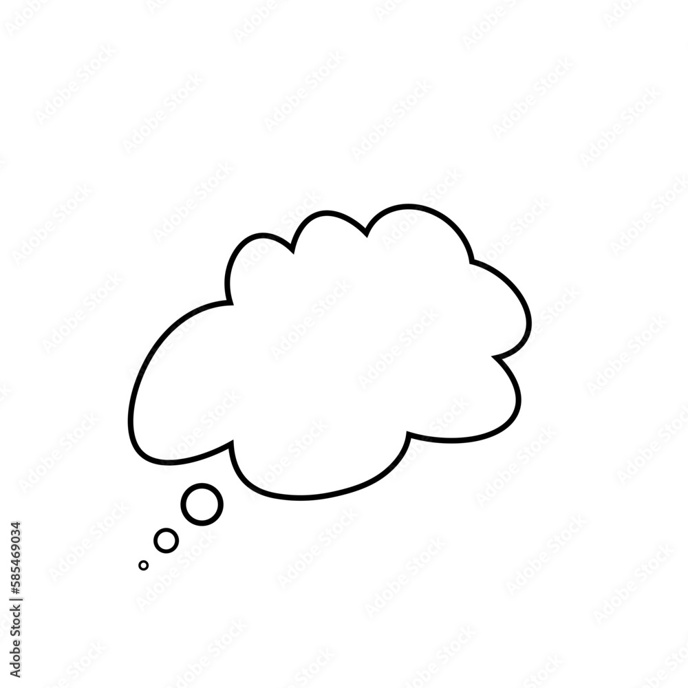 Poster Thought bubble thinking cloud line art vector icon