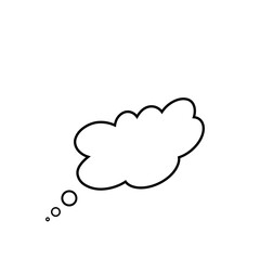 Thought bubble thinking cloud line art vector icon