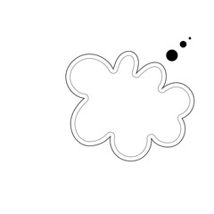 Thought bubble thinking cloud line art vector icon