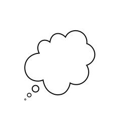 Thought bubble thinking cloud line art vector icon