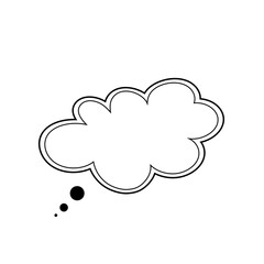 Thought bubble thinking cloud line art vector icon