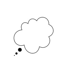 Thought bubble thinking cloud line art vector icon