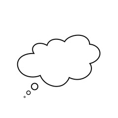 Thought bubble thinking cloud line art vector icon