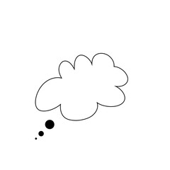 Thought bubble thinking cloud line art vector icon