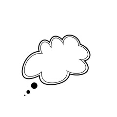 Thought bubble thinking cloud line art vector icon