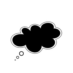 Thought bubble thinking cloud line art vector icon