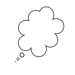 Thought bubble thinking cloud line art vector icon
