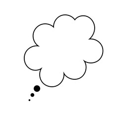 Thought bubble thinking cloud line art vector icon