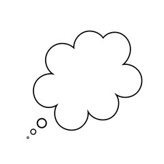 Thought bubble thinking cloud line art vector icon