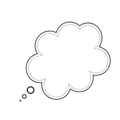 Thought bubble thinking cloud line art vector icon