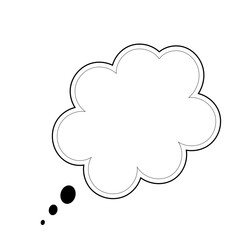 Thought bubble thinking cloud line art vector icon