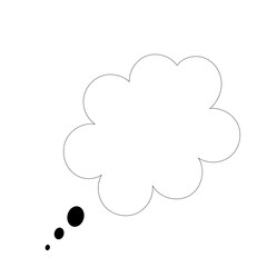Thought bubble thinking cloud line art vector icon