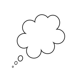 Thought bubble thinking cloud line art vector icon