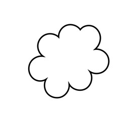 Thought bubble thinking cloud line art vector icon