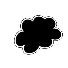 Thought bubble thinking cloud line art vector icon