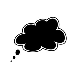 Fototapeta na wymiar Thought bubble thinking cloud line art vector icon