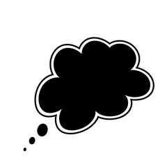 Fototapeta na wymiar Thought bubble thinking cloud line art vector icon