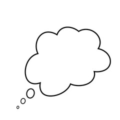 Thought bubble thinking cloud line art vector icon