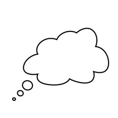 Thought bubble thinking cloud line art vector icon