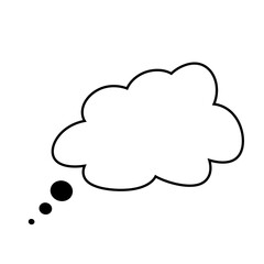 Thought bubble thinking cloud line art vector icon