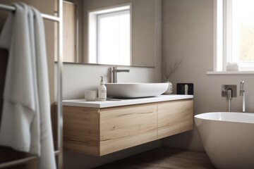 Obraz na płótnie Canvas Modern luxury bathroom render