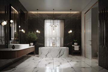 Modern luxury bathroom render