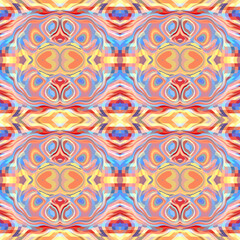 Abstract backgrounds. Geometric drawing of a mandala. Template for printing on fabric, packaging and wallpaper. Mosaic, Tile illustration. Seamless texture.