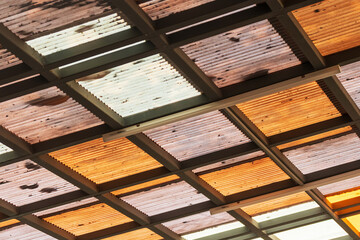 Clear and colored acrylic roof sheets in the garden