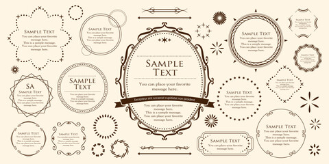Fashionable frame. Design template. A set of gorgeous foreheads.