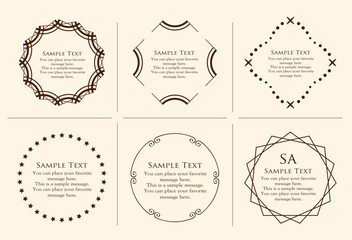 Fashionable frame. Design template. A set of gorgeous foreheads.