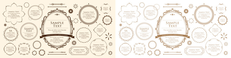 Fashionable frame. Design template. A set of gorgeous foreheads.