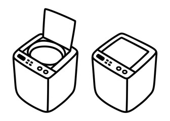 Top load washing machine doodle icon