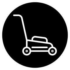lawn mower glyph icon