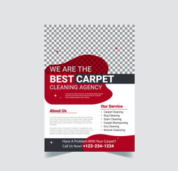 Carpet Cleaning Flyer Design Template, Cleaning Service Flyer.