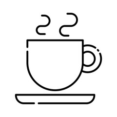 Coffee cup line icon.