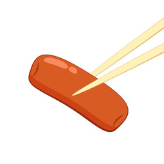 Tteokbokki Noodle vector. Korean food. Spicy rice cake. Tteokbokki logo design.