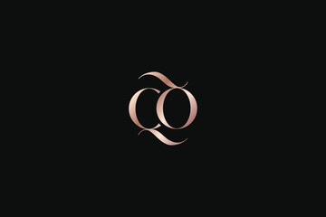 CQ letter with golden typography minimal brand logo design, qq lettering, cq golden logo, cq icon, cq brand lettering 