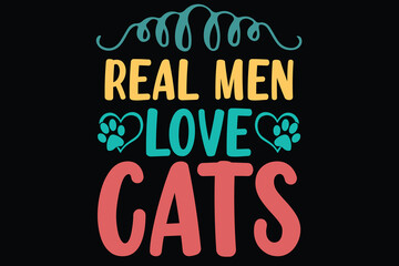 Real men love cat t shirt design